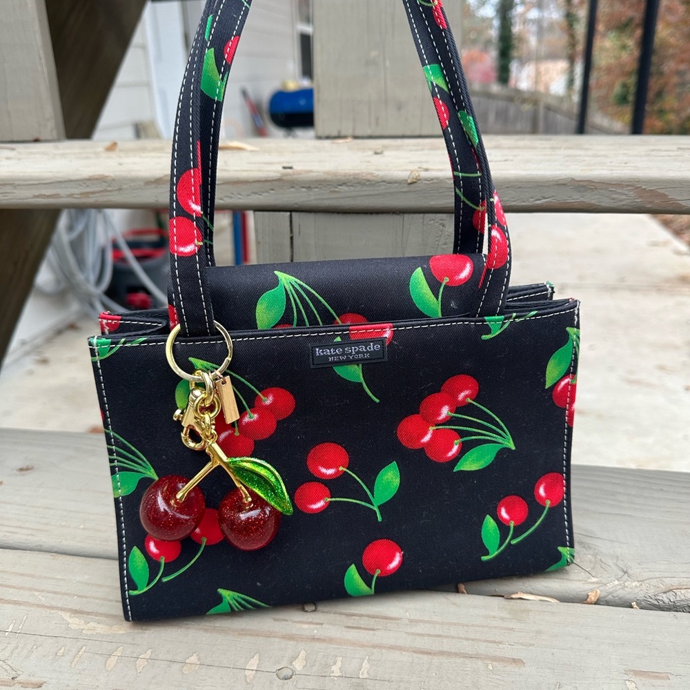 Kate Spade Black and Red Cherry Mini Bag